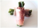french beans wrapped in panchetta